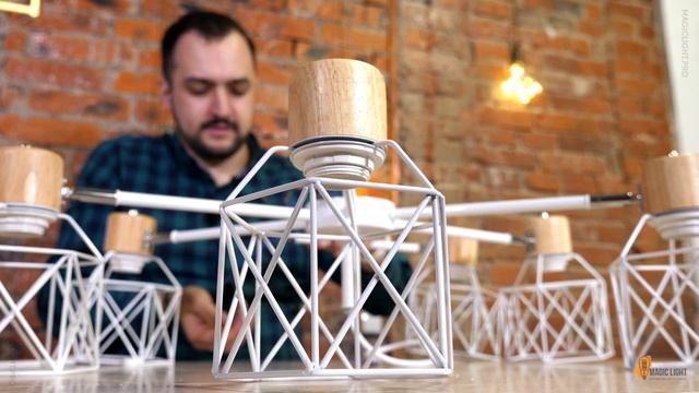 Обзор на люстру с фактурными плафонами из коллекции WOOD 30171-30173 смотреть онлайн