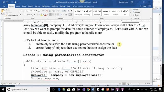 Java Array of Objects, Part 2