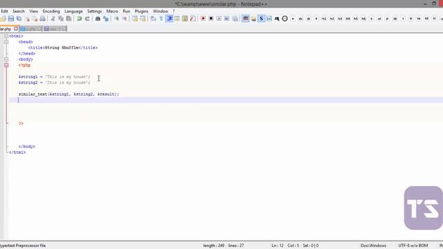 String Functions Sample 5 - Lecture 44 (PHP Tutorial)