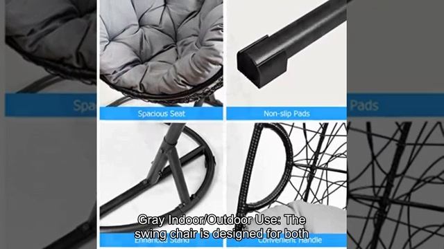 Giantex Hanging Egg Chair, Swing Chair with C Hammock Stand Set, Hammock Chair with Soft Seat смотреть онлайн