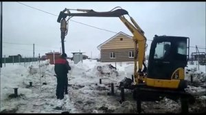 Свайно-винтовой фундамент для дома из бруса