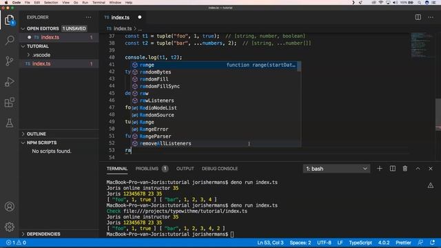 Labeled tuples elements in typescript