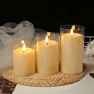 2023 year best supplier for candle lamp battery powered real flame pillar light flameless led candle