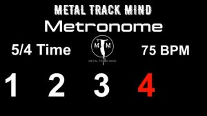 Metronome 5/4 Time 75 BPM visual numbers