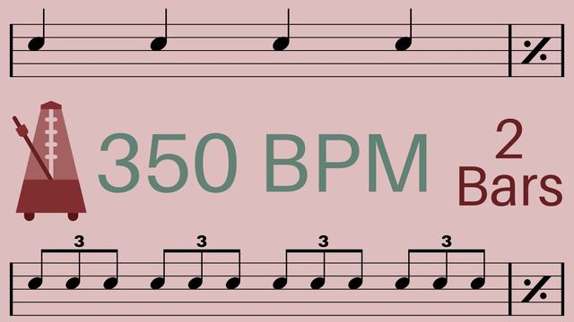 Metronome Click Track - 2 Bars Quarter to Triplet Notes 350 bpm - Smartronome смотреть онлайн