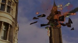 Big Ben exploding at the student protests