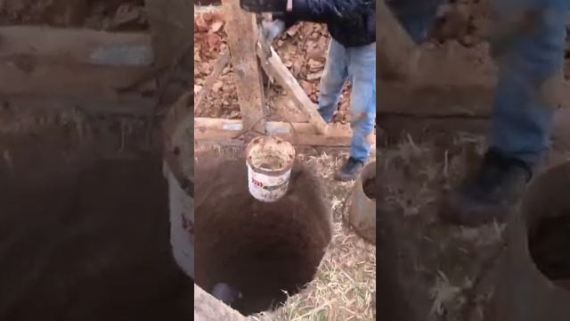 Копка колодцев из железобетонных колец