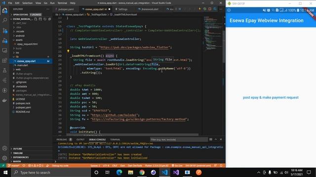 eSewa ePay Integration Tutorial in Flutter with webview | Flutter 2.0 | lightweight & easy to setup смотреть онлайн