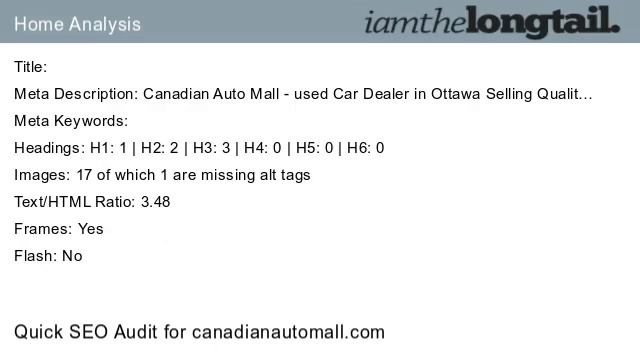 canadianautomall.com Quick SEO Audit Score 48.9% смотреть онлайн