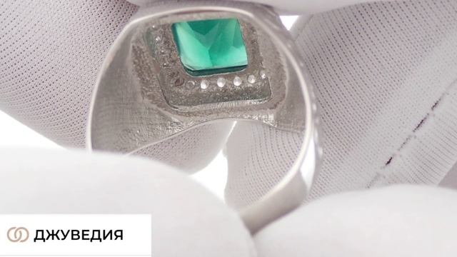 ДЖУВЕДИЯ Перстень Мужской серебряный с зеленым агатом Артикул КМ-04_2 Серебро 925