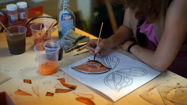 Картина из стекла по технологии фьюзинг, "Полет Огня" смотреть онлайн