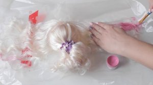 Как окрасить волосы кукле Blythe. Мой опыт окрашивания синтетических кукольных волос.