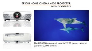 Epson Home Cinema 4000 4K Capable HDR Projector Under $2000