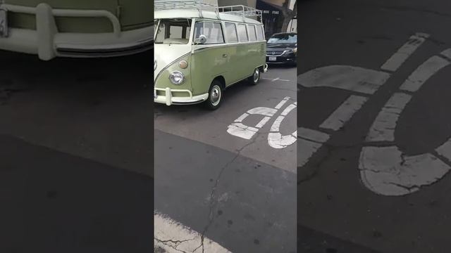 VW van with fold out windshield