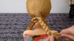 ПРОСТАЯ Причёска для средних/длинных волос. Плетение кос самой себе на каждый день в школу/на работ
