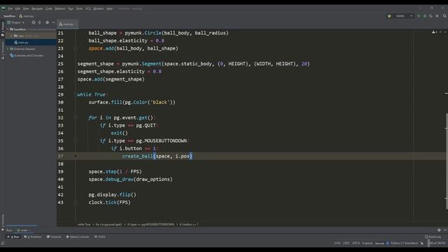 Как Работать с Физикой на Python. Доска Гальтона [ Pygame + Pymunk ]