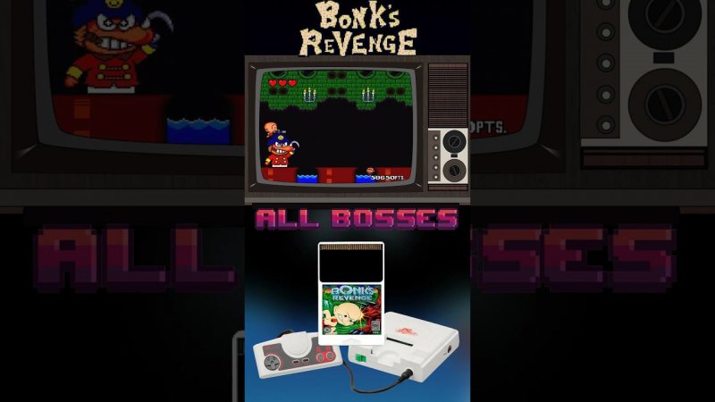 Bonk's Revenge - All bosses #shorts #pcengine #turbografx16 #retro