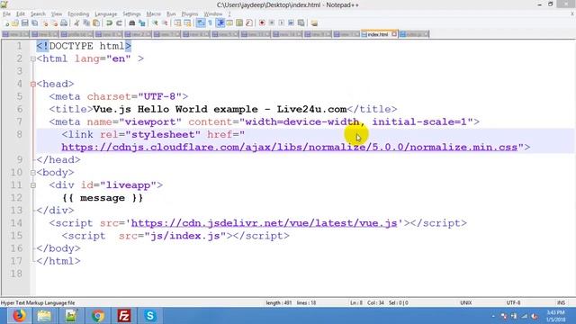 Vue 2.0 Hello World | Hello World in Vue.js | Helloworld tutorial with VueJS