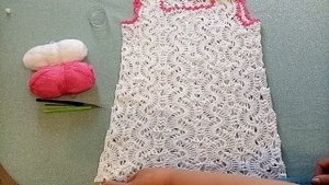 Платье на девочку 4 - 5 лет крючком/ Ленточное кружево