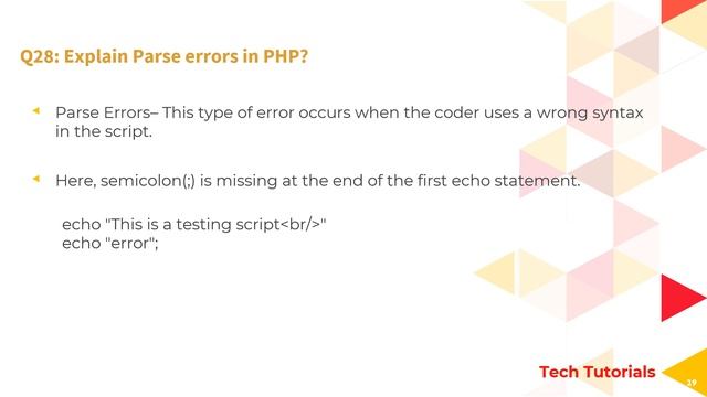 Top 50 Basic PHP Interview Questions and Answers in 2020 with Examples | Tech Tutorials