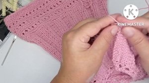 Обвязка горловины маечки спицами...