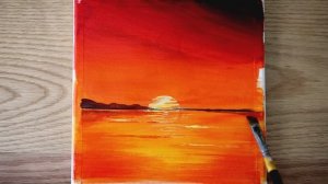 Sunset Painting Tutorial For Beginners | Easy Acrylic Painting #18