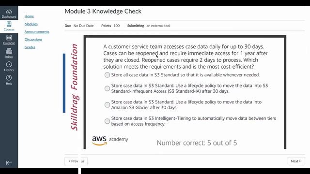 AWS Academy Cloud Architecting- Module 3 Knowledge Check