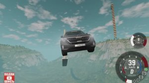 BeamNG Drive Спуск по рампе без тормозов на автомобиле! (Kia Seltos) Мод патруль!