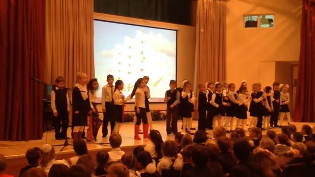 Песня про лужу! Выступает 2В класс смотреть онлайн