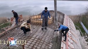 Бетонирование свода храма свт Николая Чудотворца на Лебяжем острове 13.04.2021г