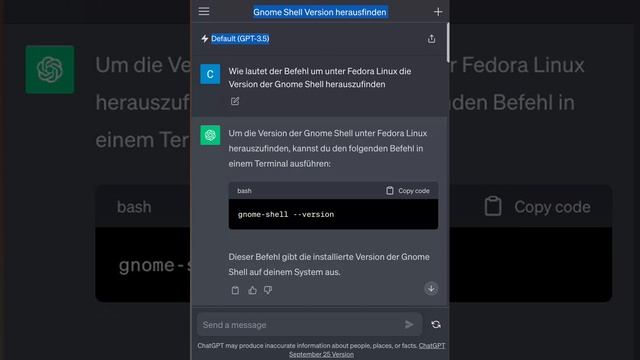 Gnome Shell Version herausfinden - Chat GPT Default (GPT-3.5) 2023