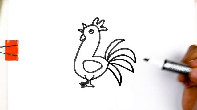 Рисование петух для детей Bolalar uchun xo'roz chizish | Draw a cock for kids смотреть онлайн