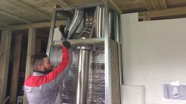 Камин с кассетой в каркасном доме. Часть 3 смотреть онлайн