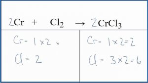 Balancing the Equation Cr + Cl2 = CrCl3 (and Type of Reaction)