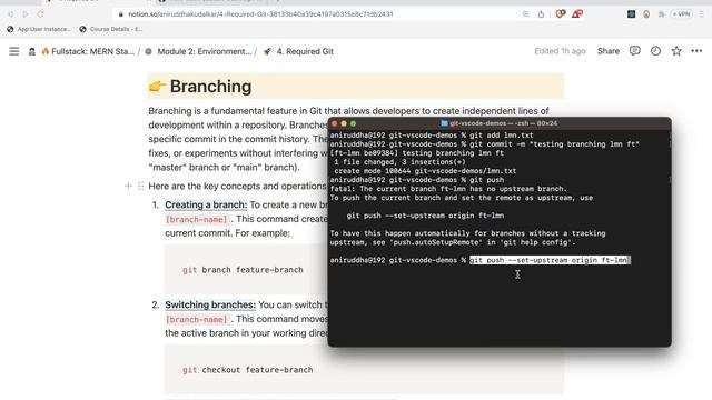 GIT Branch Commands - MERN Stack Full Course Playlist - 025