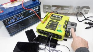 Ryobi Inverter (800W) failover demonstration of multiple battery input
