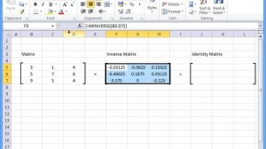 How to manipulate matrices in Excel