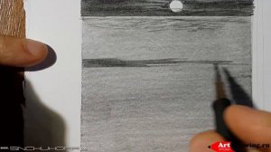 Как нарисовать морской закат карандашом