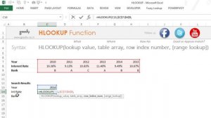 HLOOKUP Function in Excel