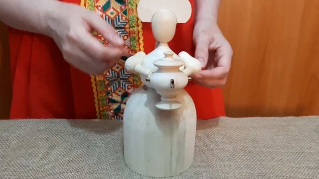 Деревянная кукла заготовка с самоваром
