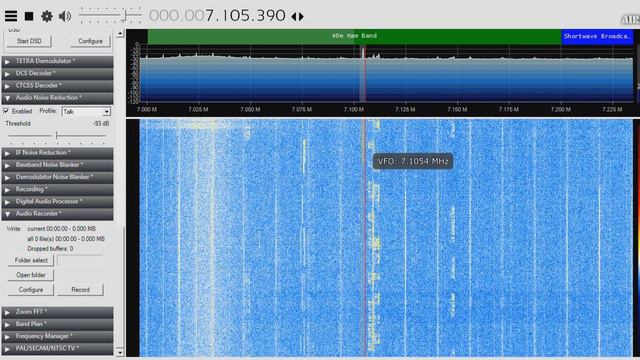 Слушаем короткие волны, диапазон 40 м. - Shortwaves, 40m Ham Band