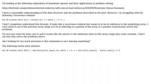 Monotonic queues recurrence relation