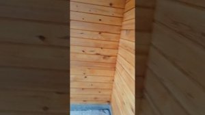Покраска дома из профилированного бруса.