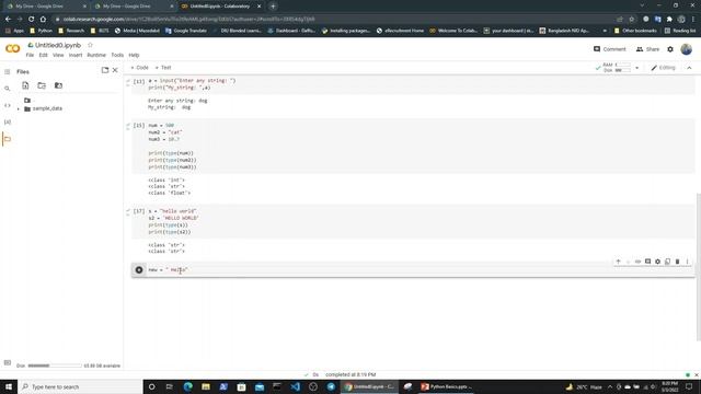 Python Data Structure, Data Types, String, List.