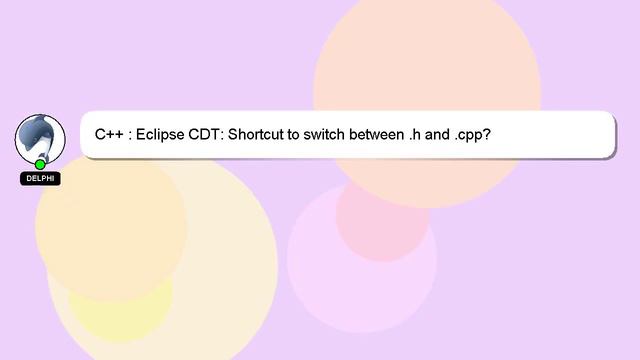 C++ : Eclipse CDT: Shortcut to switch between .h and .cpp?