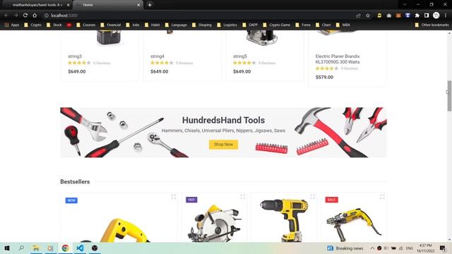 Hand Tools Website with ASP Dot Net Core 7