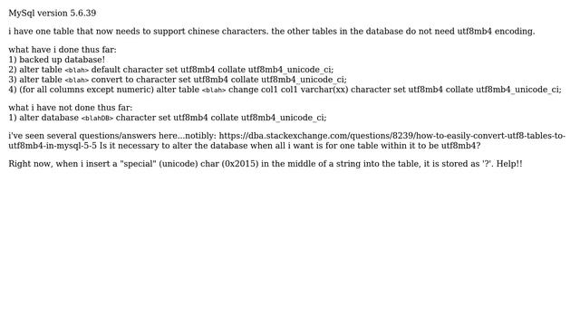 Databases: How to convert a single MySql table to utf8mb4 (from latin1)? смотреть онлайн