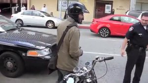 Keanu Reeves Talking To A Police Officer after bike Accident