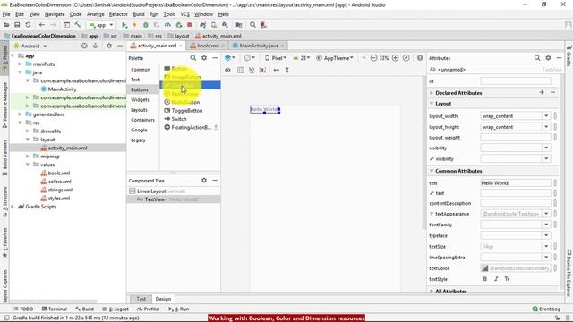 Android #020 (1 of 3) - Working with Boolean, Color and Dimension resources - CDPatel Digital Room смотреть онлайн
