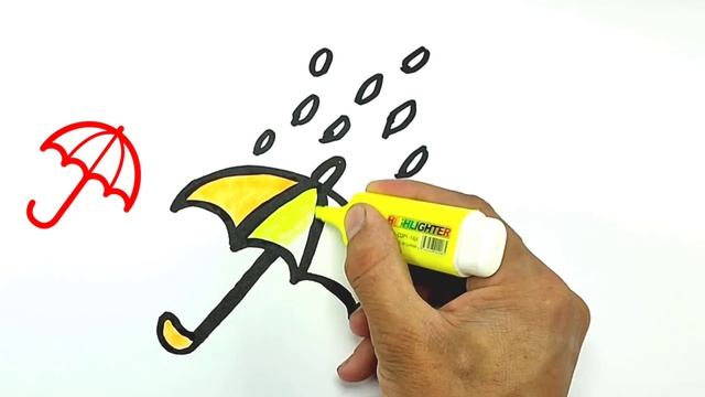 How to Draw a Cute Umbrella !!! Easy Step-by-Step Drawing Tutorial. смотреть онлайн